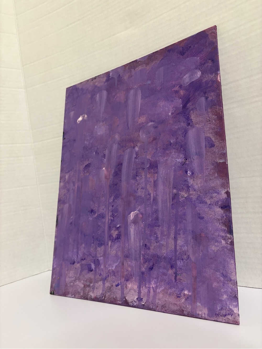 “Purple‎ Disaster” Abstract Acrylic Purple Canvas Art - Picture 2 of 6